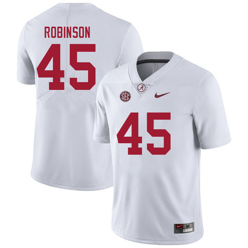 Alabama Crimson Tide Men's Joshua Robinson #45 White NCAA Nike Authentic Stitched 2021 College Football Jersey SL16M22KF